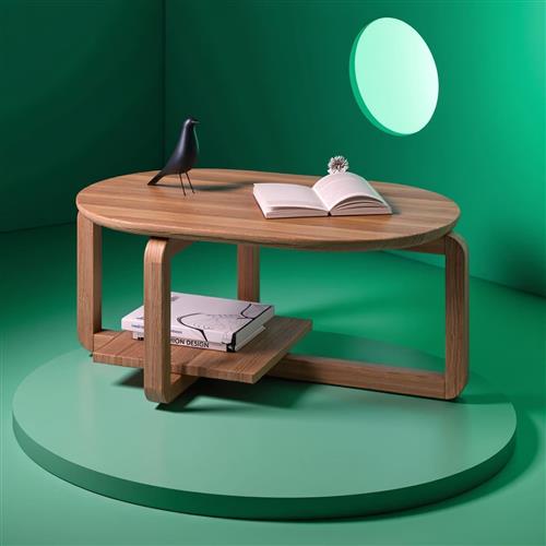 Oval ash coffee table Diox 84 cm
