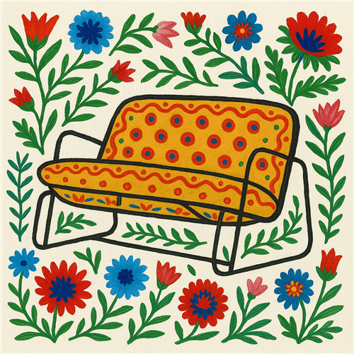 Two-seater fabric sofa Monteur boucler