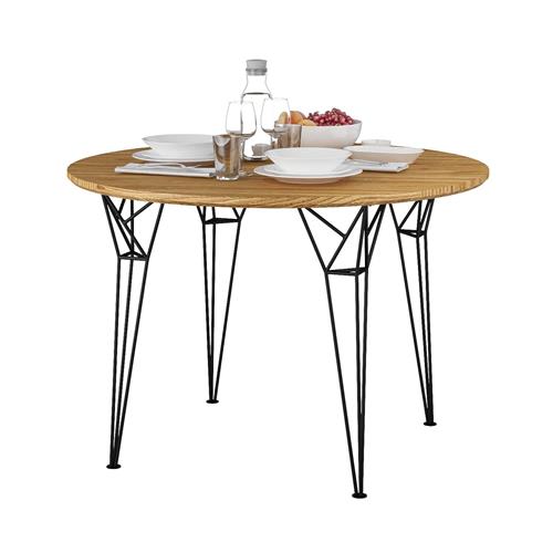 Round solid wood dining table Apollo